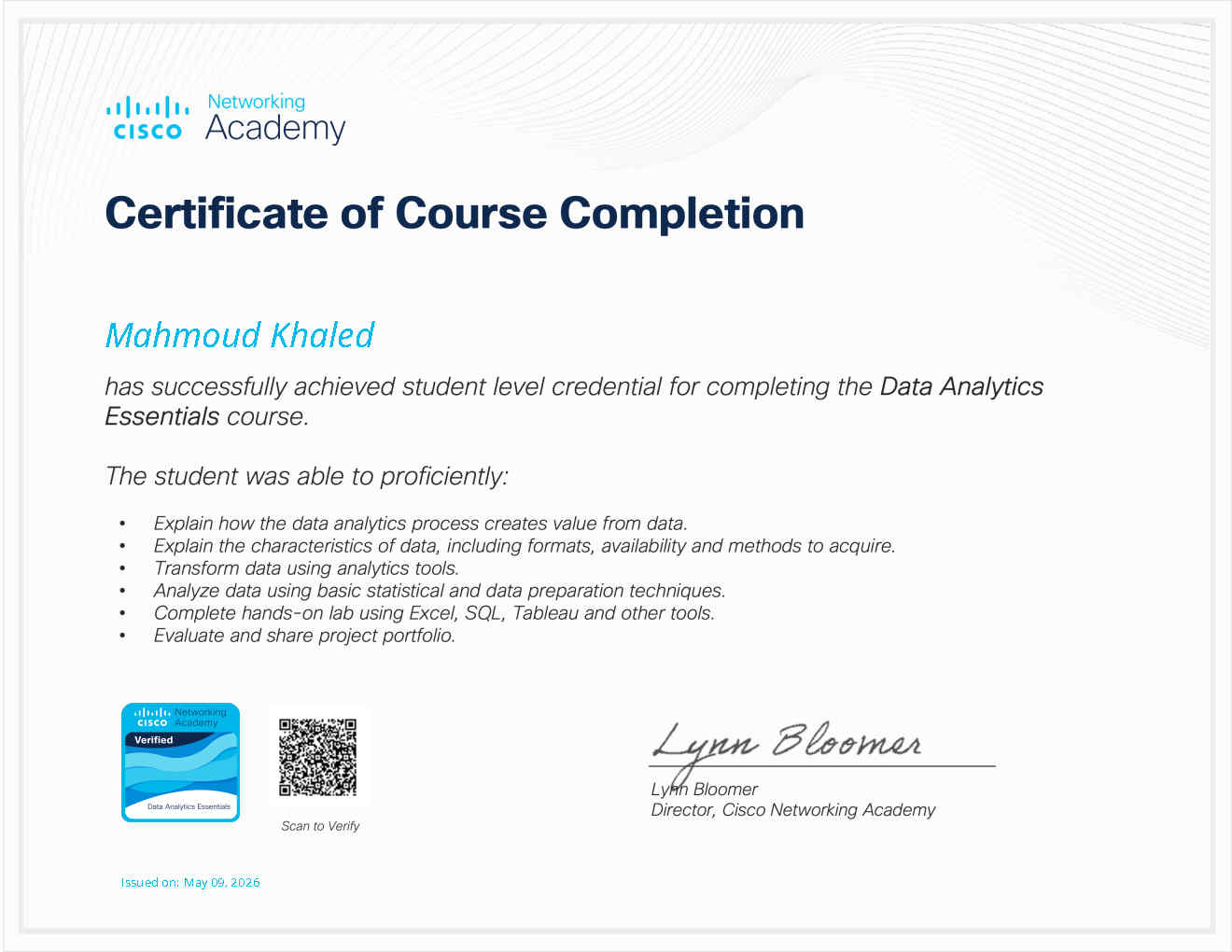 Data Analytics Essentials Certificate